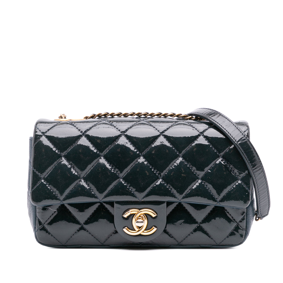 Paris-Salzburg Small Patent and Goatskin CC Eyelet Flap