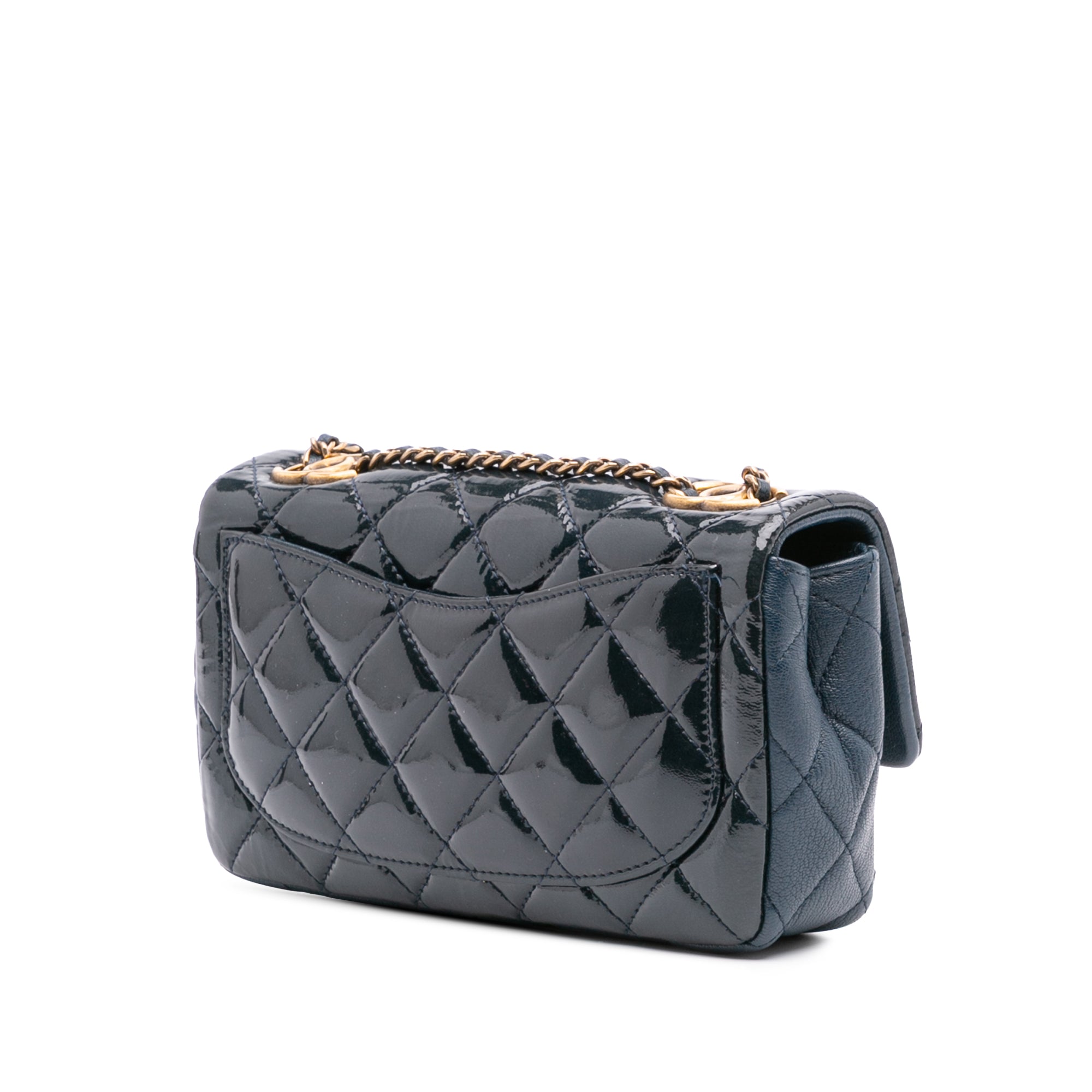 Paris-Salzburg Small Patent and Goatskin CC Eyelet Flap