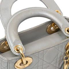 Mini Metallic Lambskin Cannage Lady Dior