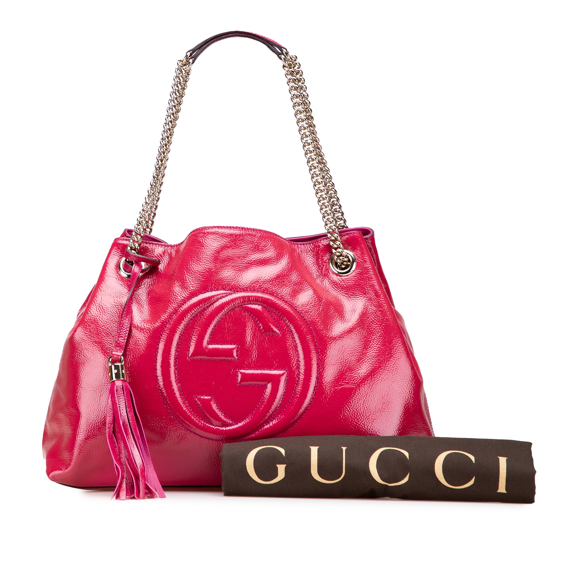 Medium Patent Soho Chain Tote