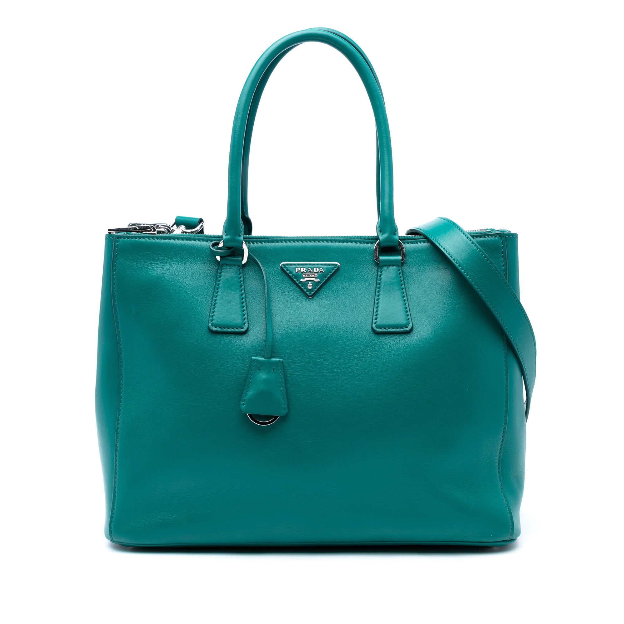 Large City Calf Galleria Double Zip Satchel