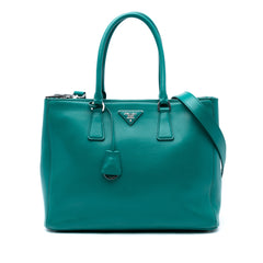 Large City Calf Galleria Double Zip Satchel