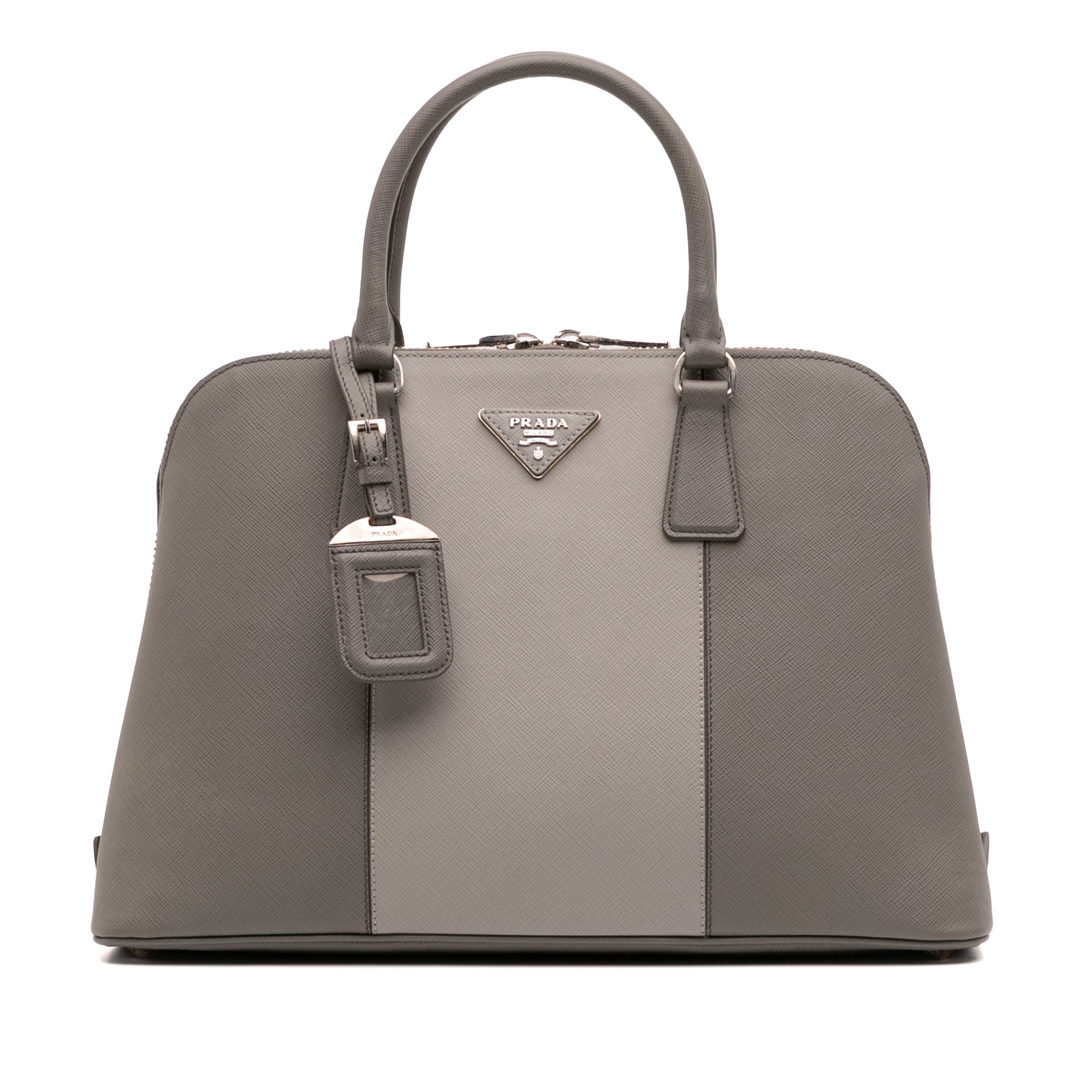 Medium Bicolor Saffiano Lux Promenade Satchel
