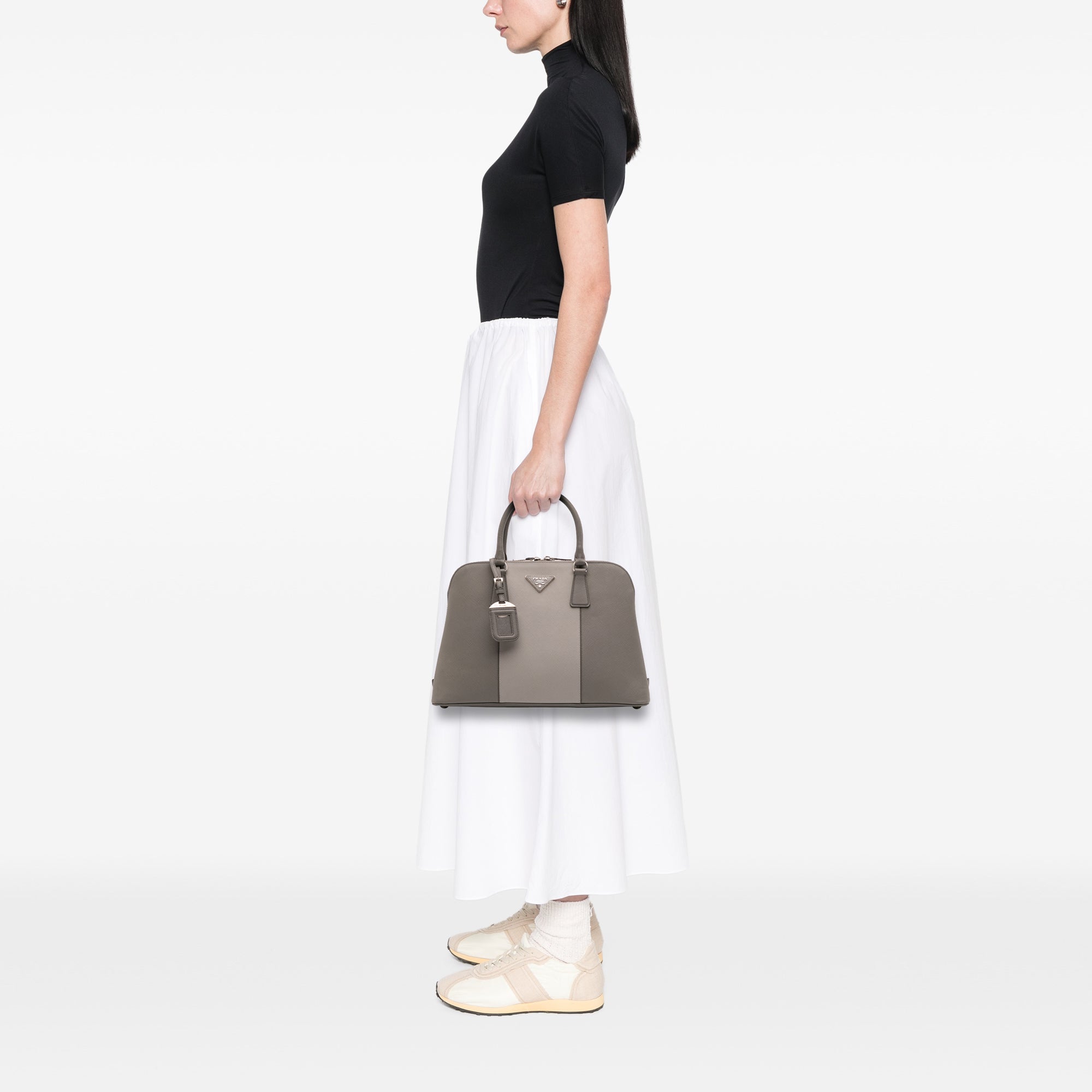 Medium Bicolor Saffiano Lux Promenade Satchel