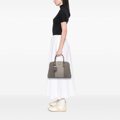 Medium Bicolor Saffiano Lux Promenade Satchel