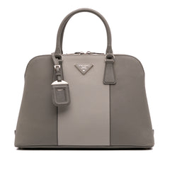 Medium Bicolor Saffiano Lux Promenade Satchel