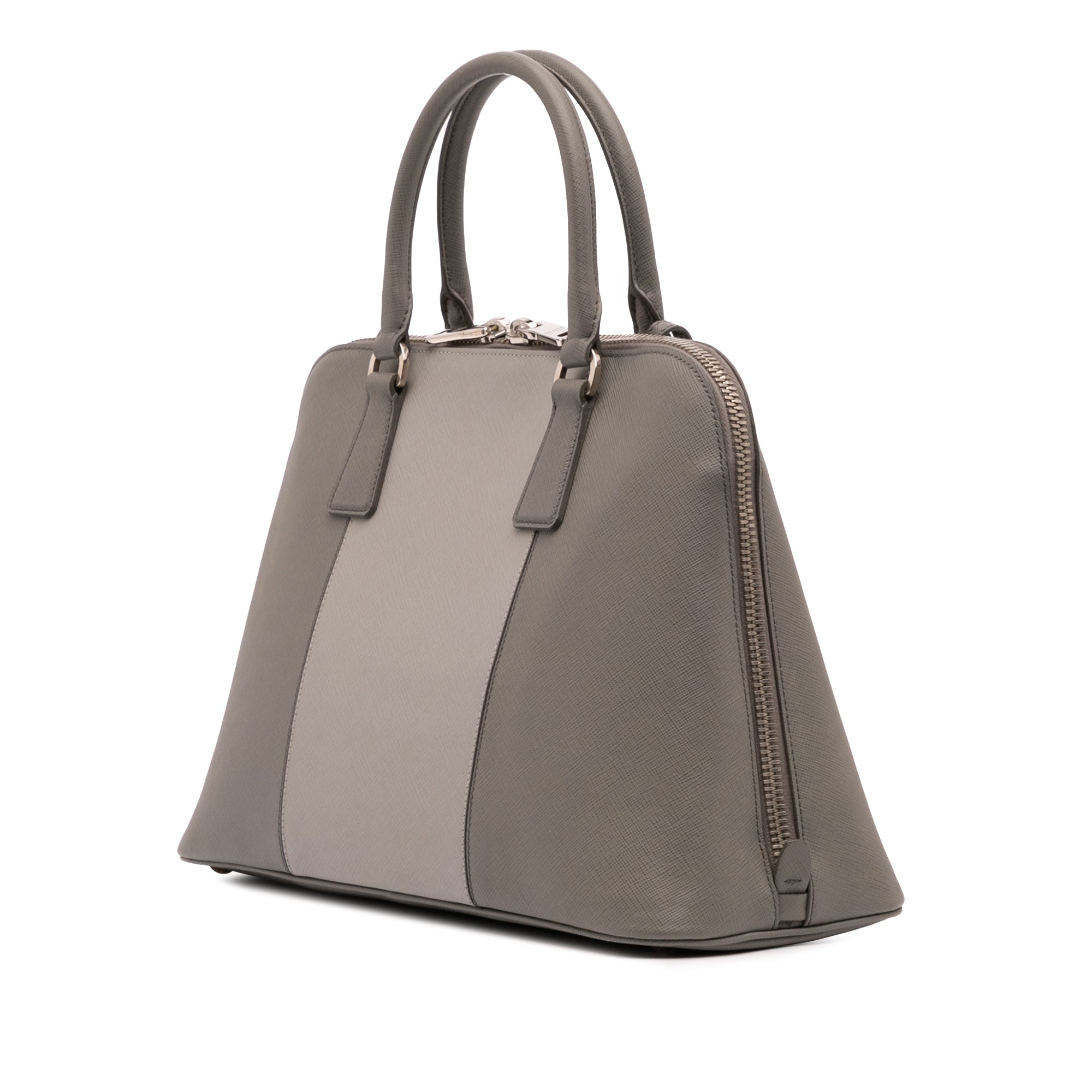 Medium Bicolor Saffiano Lux Promenade Satchel