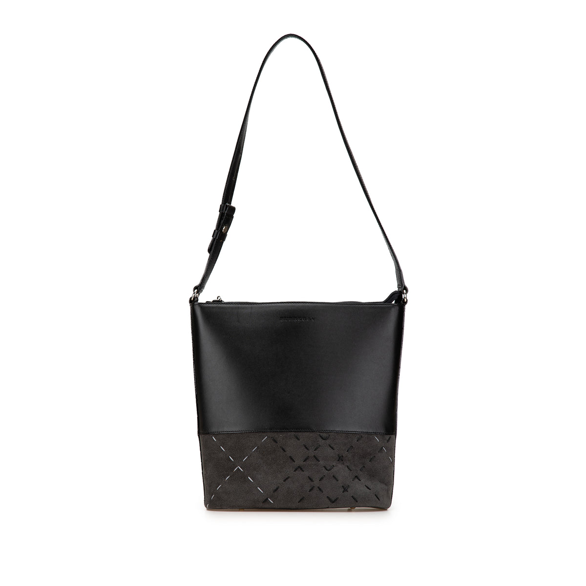 Calfskin and Suede Shoulder Bag
