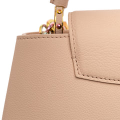 Grained Calfskin Capucines East West MM