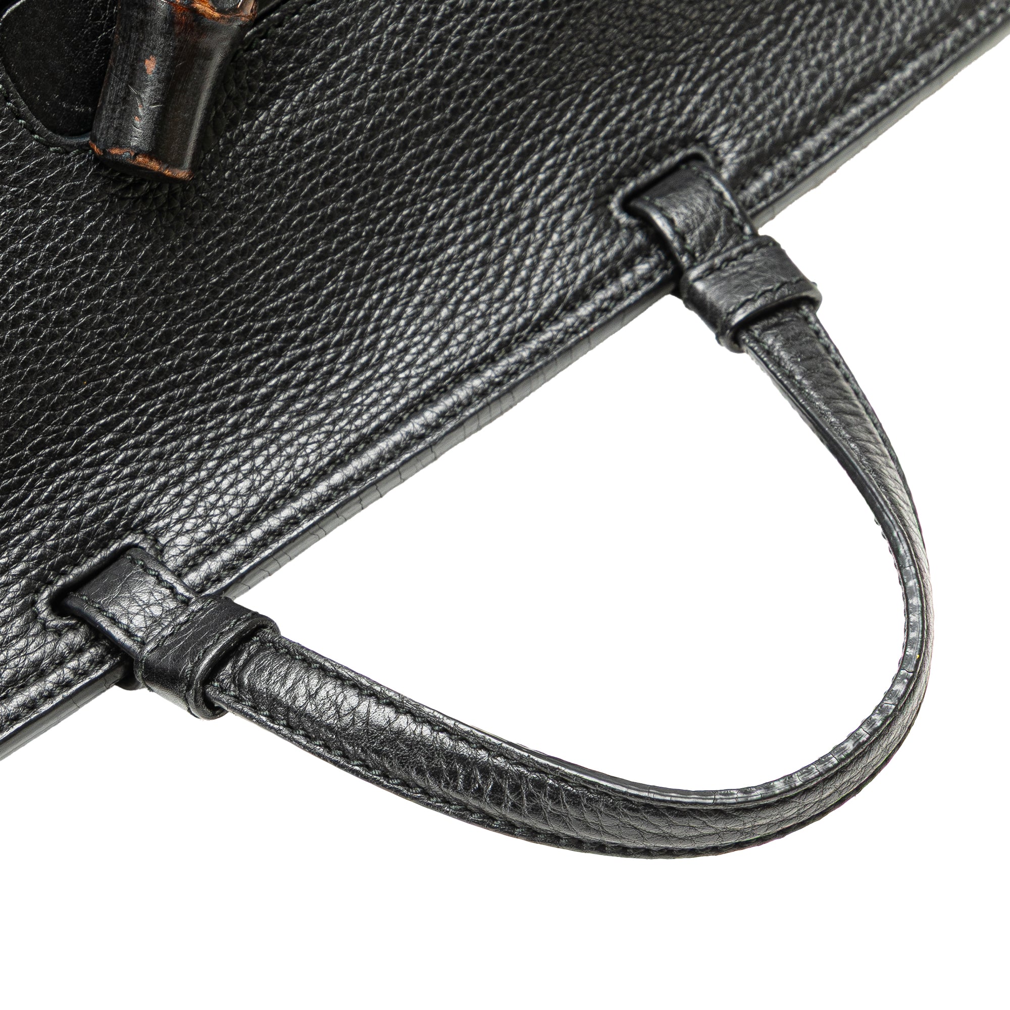 Medium Leather Bamboo Daily Satchel