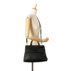 Medium Leather Bamboo Daily Satchel