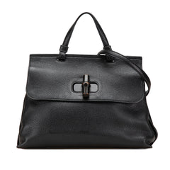 Medium Leather Bamboo Daily Satchel