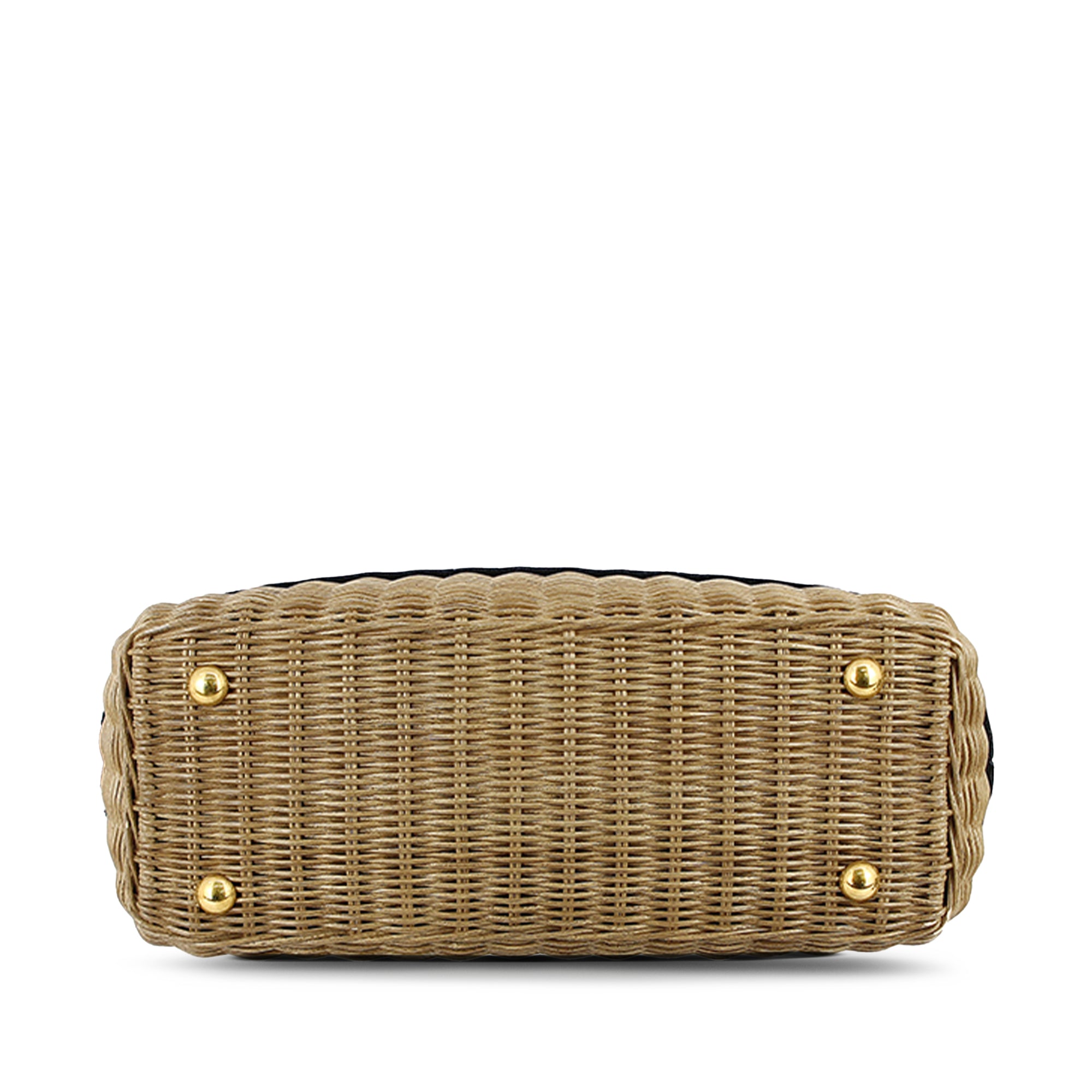 Oblique Wicker Basket Bag