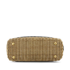 Oblique Wicker Basket Bag