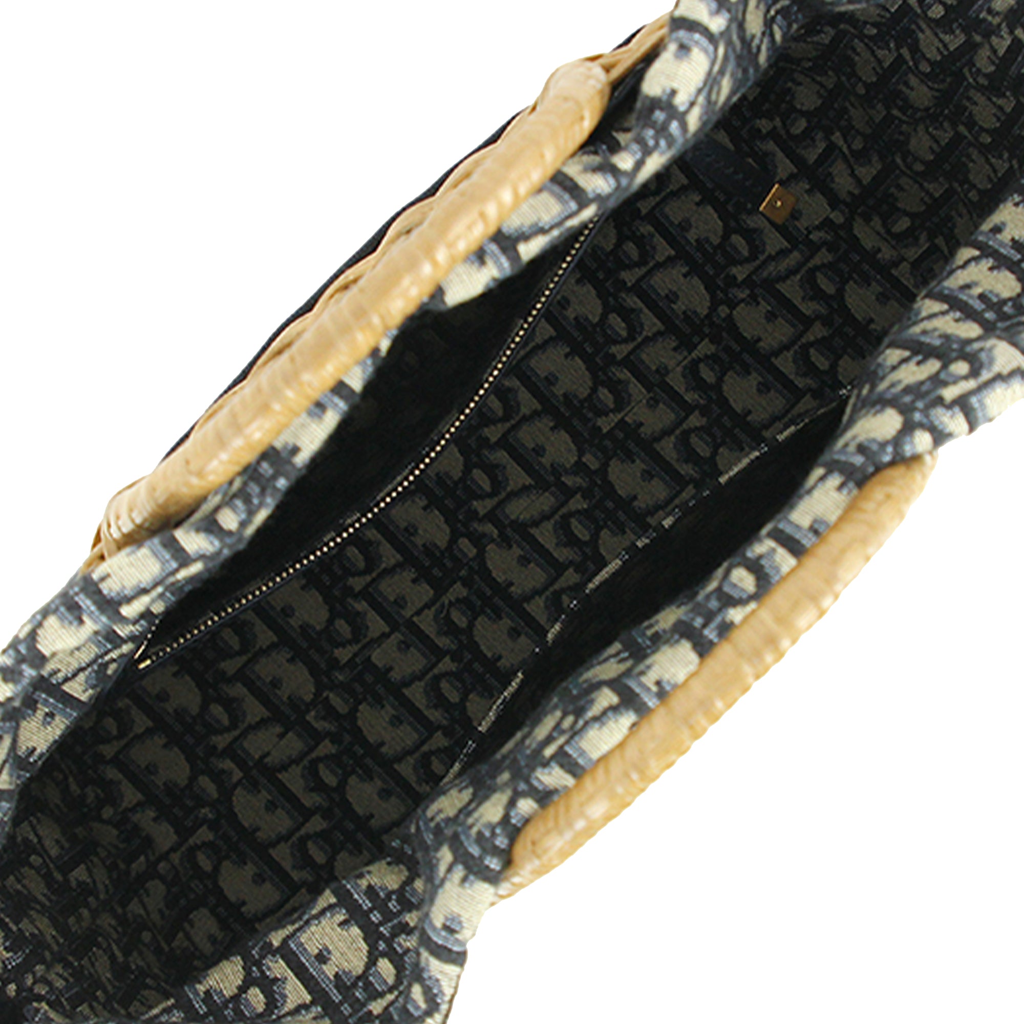 Oblique Wicker Basket Bag