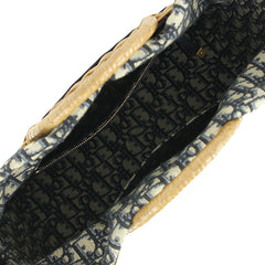 Oblique Wicker Basket Bag