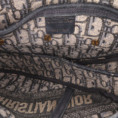 Oblique Embroidered Canvas Saddle Bag