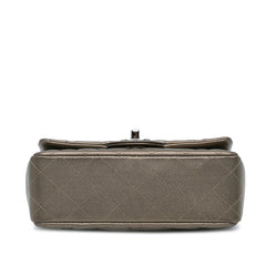 Mini Rectangular Classic Metallic Caviar Single Flap