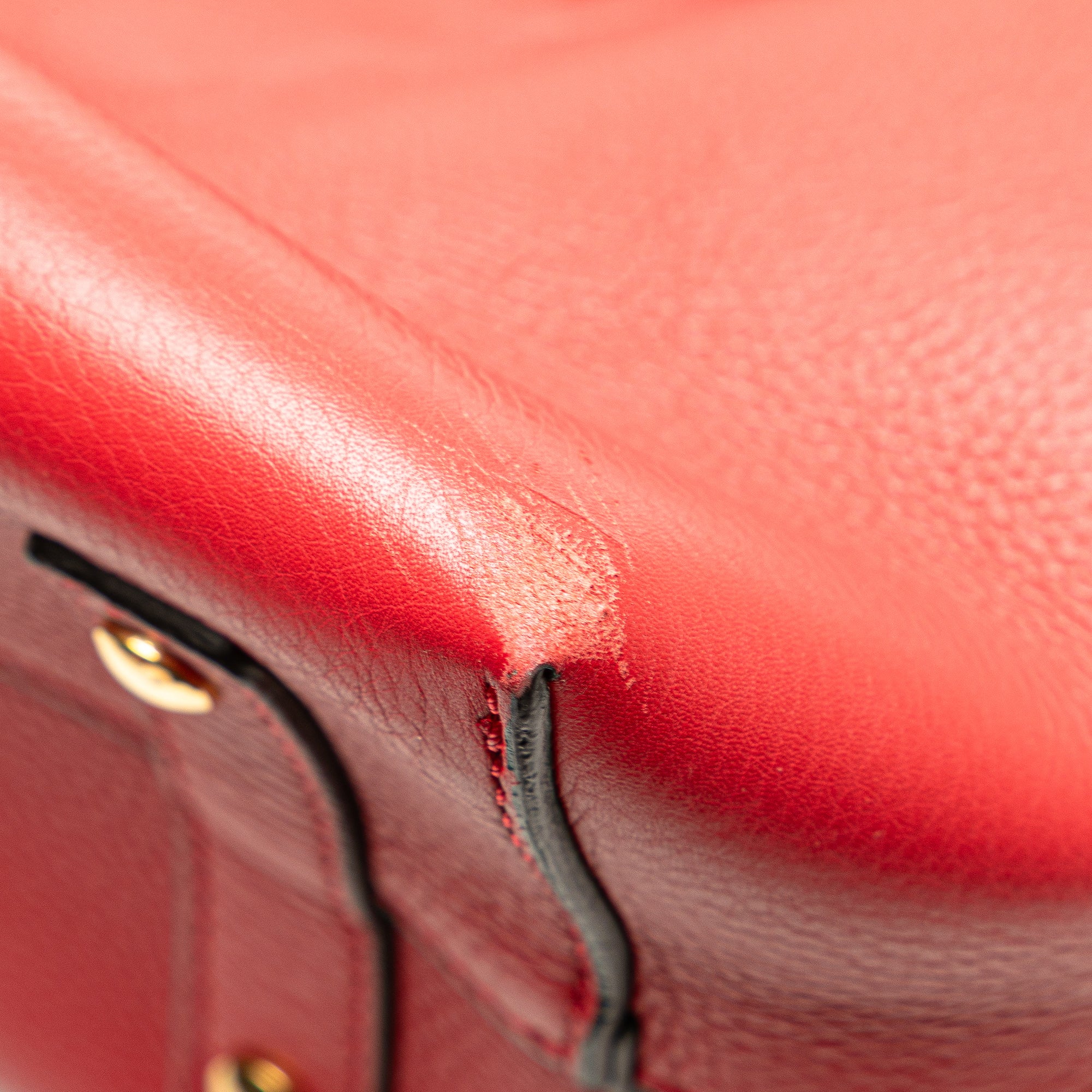 Small Grained Calfskin Belt Satchel