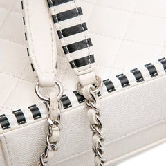 Small Caviar Striped CC Filigree Vanity Case