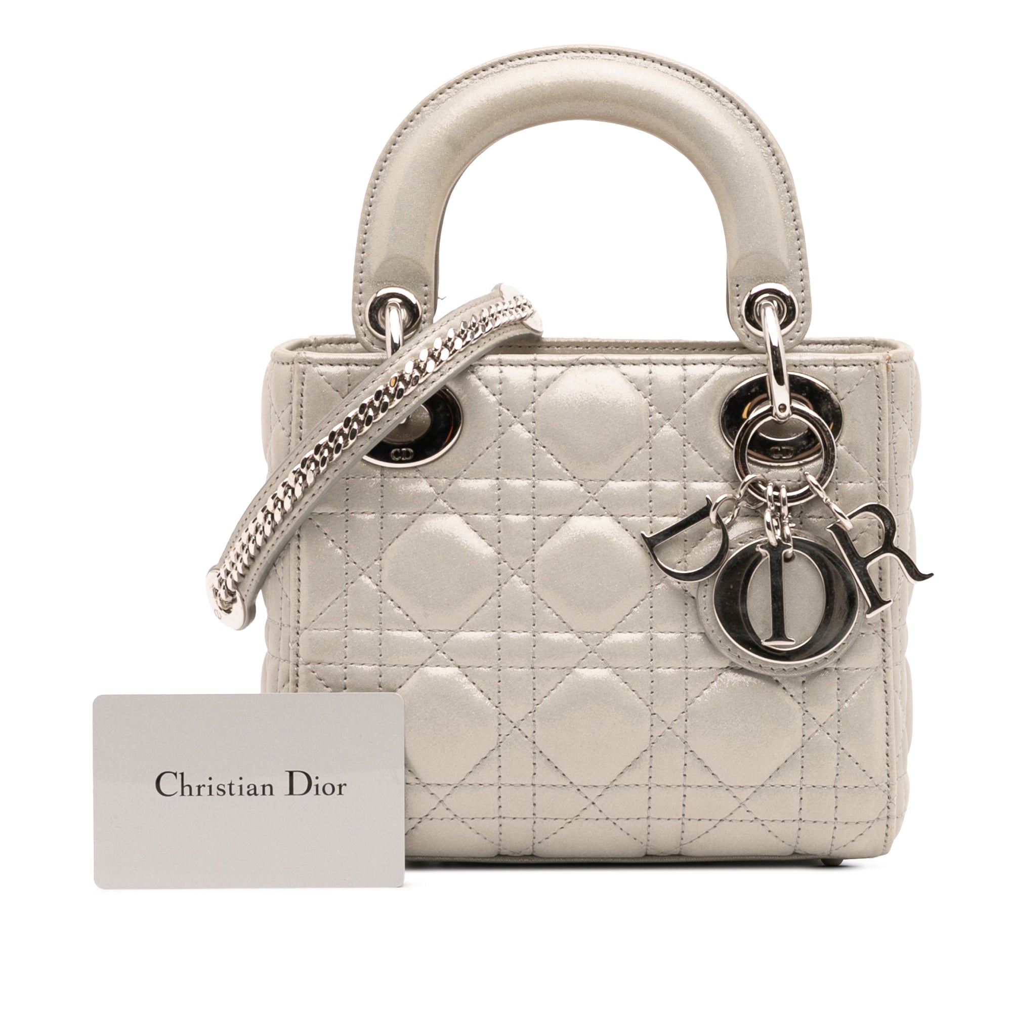 Mini Iridescent Lambskin Cannage Lady Dior