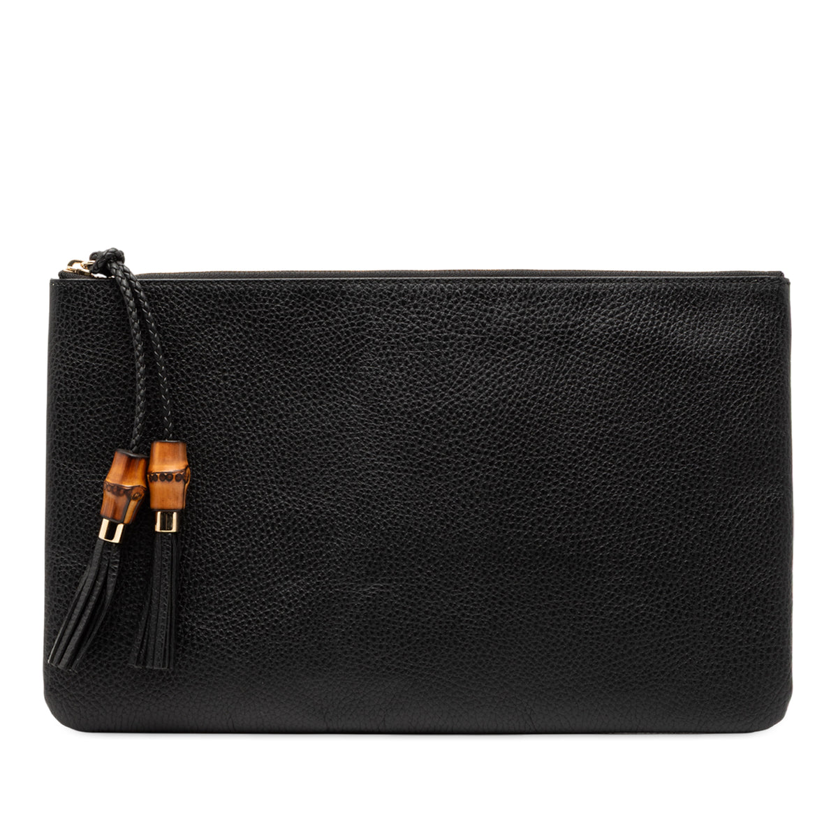 Calfskin Bamboo Tassel Clutch
