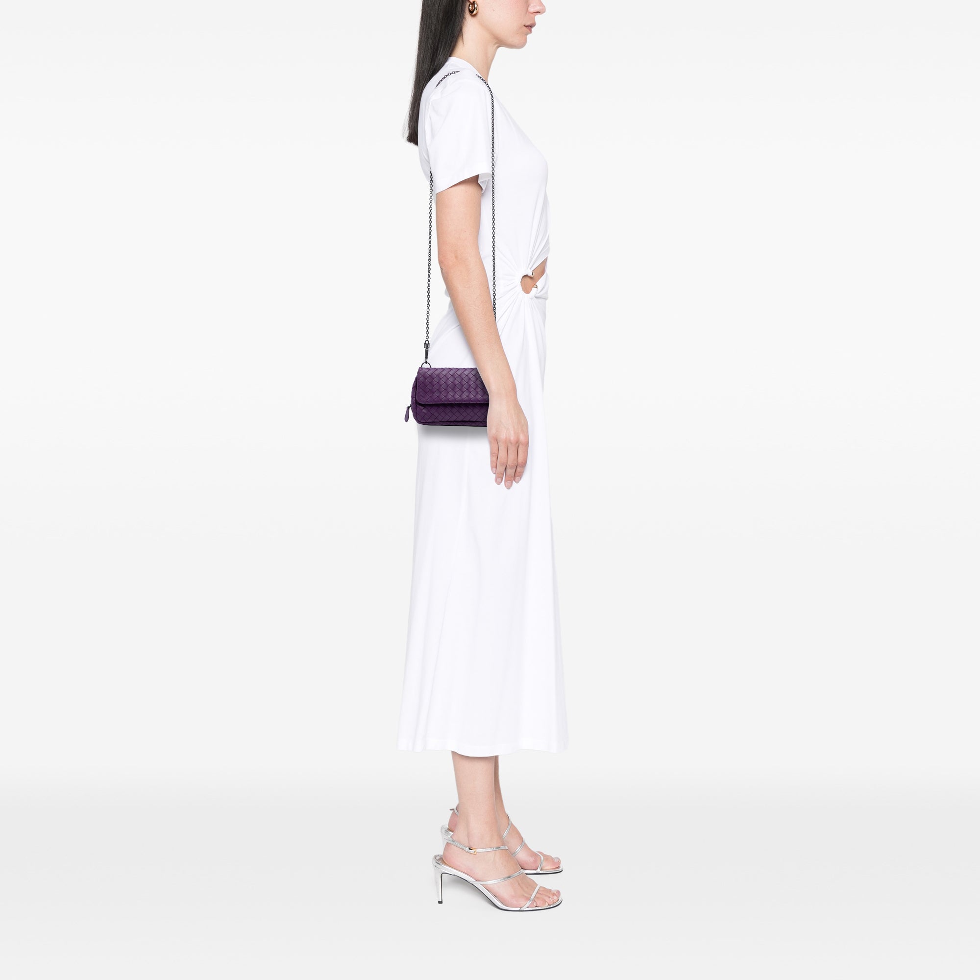 Mini Nappa Intrecciato Expandable Chain Flap Crossbody