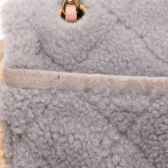 Medium CC Tricolor Shearling Single Flap