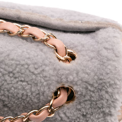 Medium CC Tricolor Shearling Single Flap