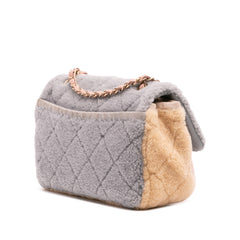 Medium CC Tricolor Shearling Single Flap