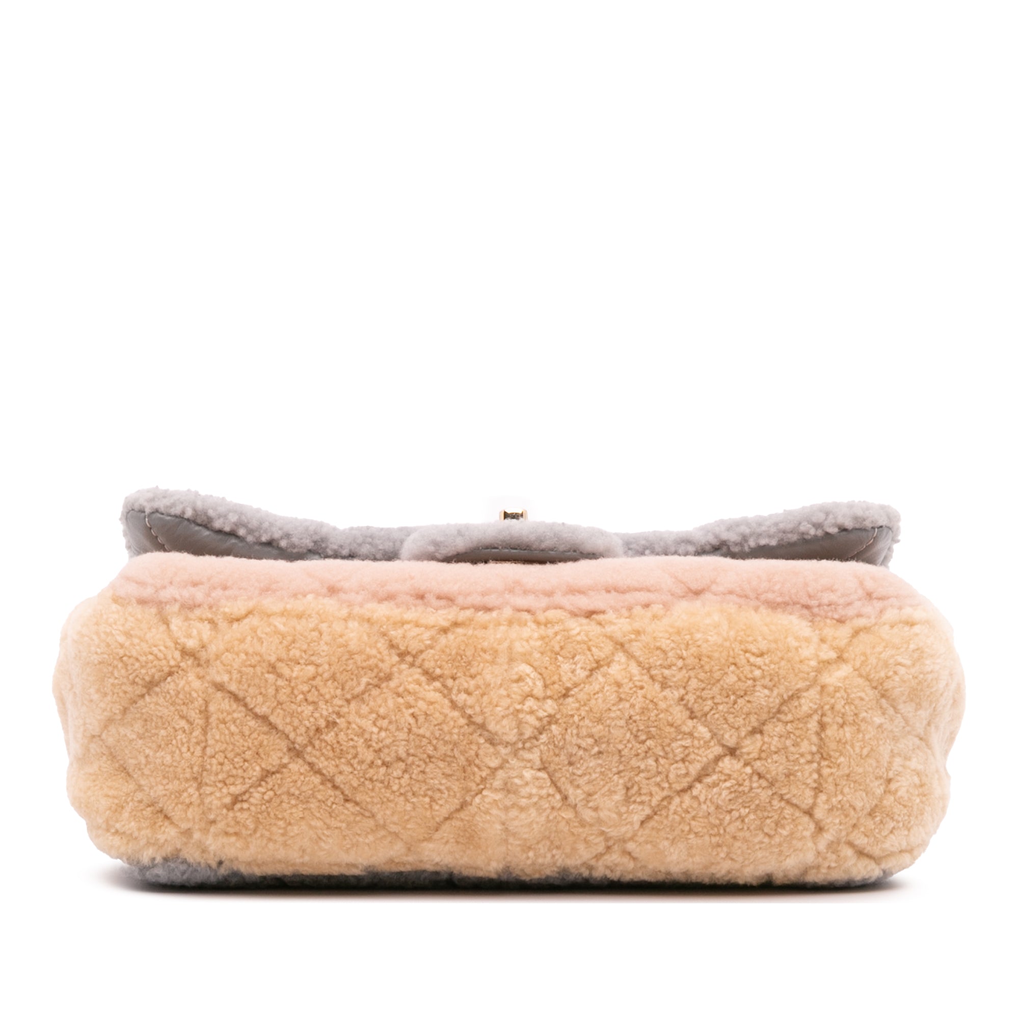 Medium CC Tricolor Shearling Single Flap