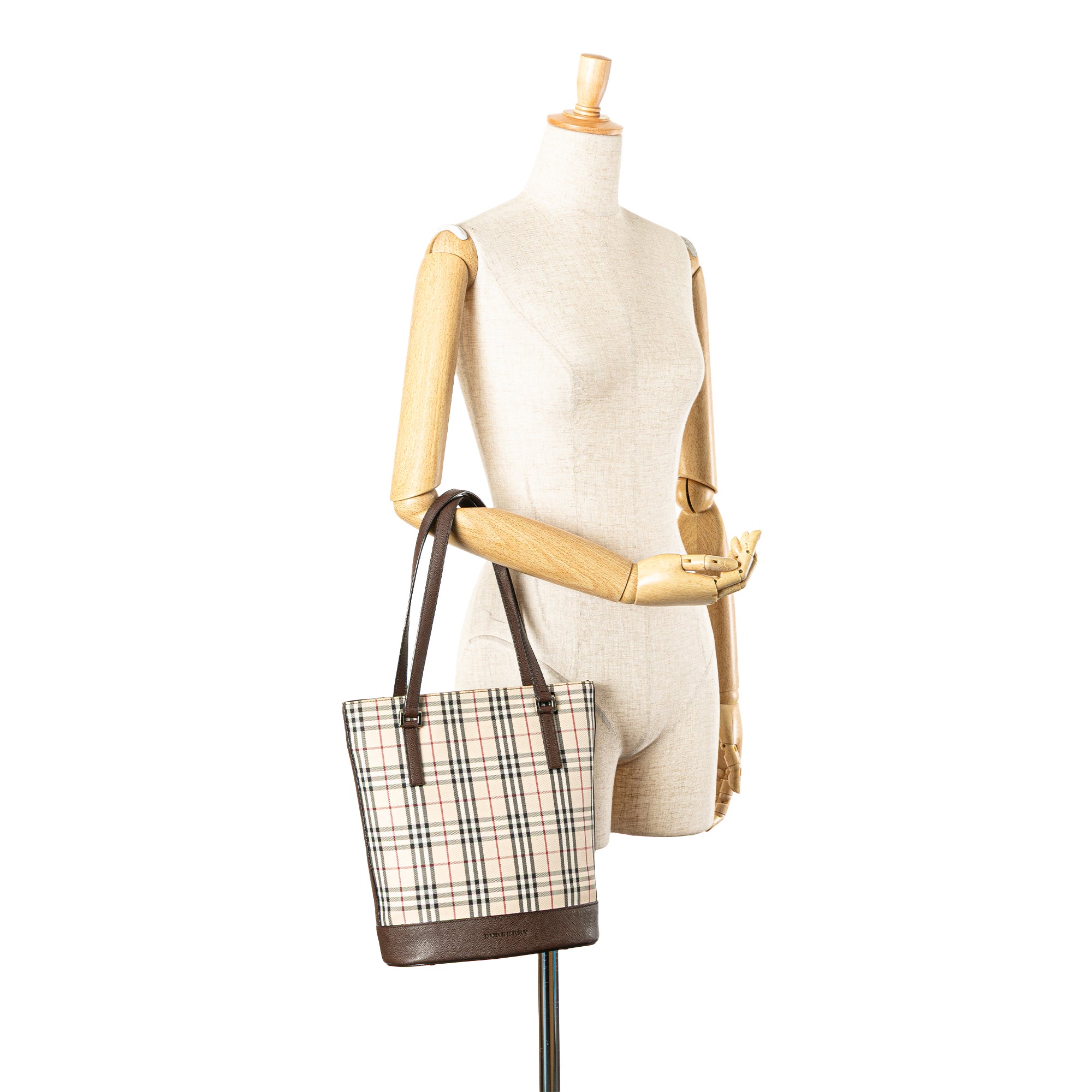 House Check Coated Canvas Bucket Tote