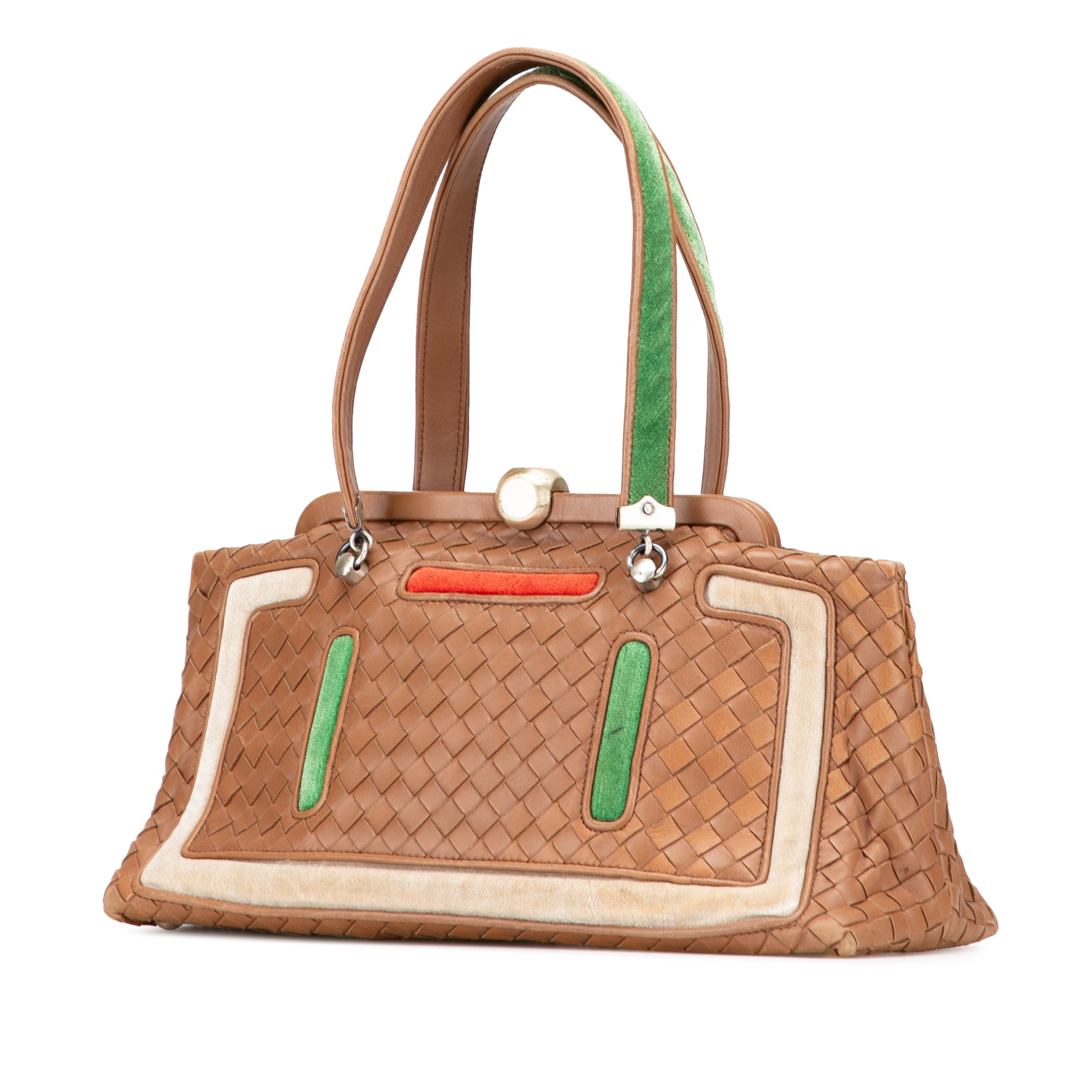 Velvet Trimmed Nappa Intrecciato Frame Bag