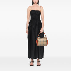 Small Leather Trimmed Haymarket Check Coated Canvas Canterbury Tote