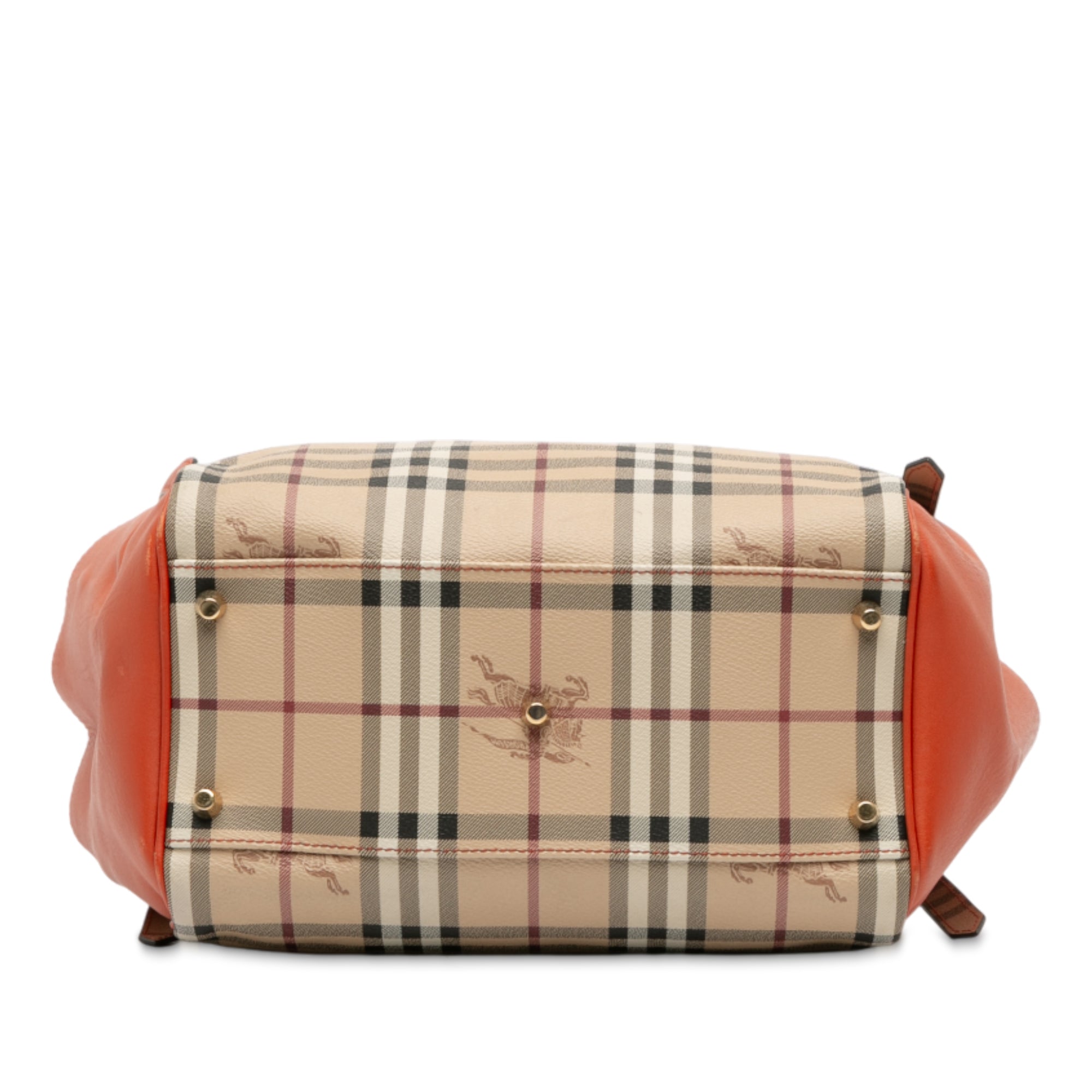 Small Leather Trimmed Haymarket Check Coated Canvas Canterbury Tote