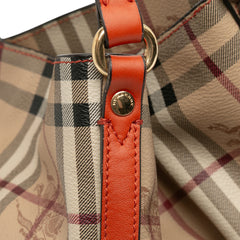 Small Leather Trimmed Haymarket Check Coated Canvas Canterbury Tote