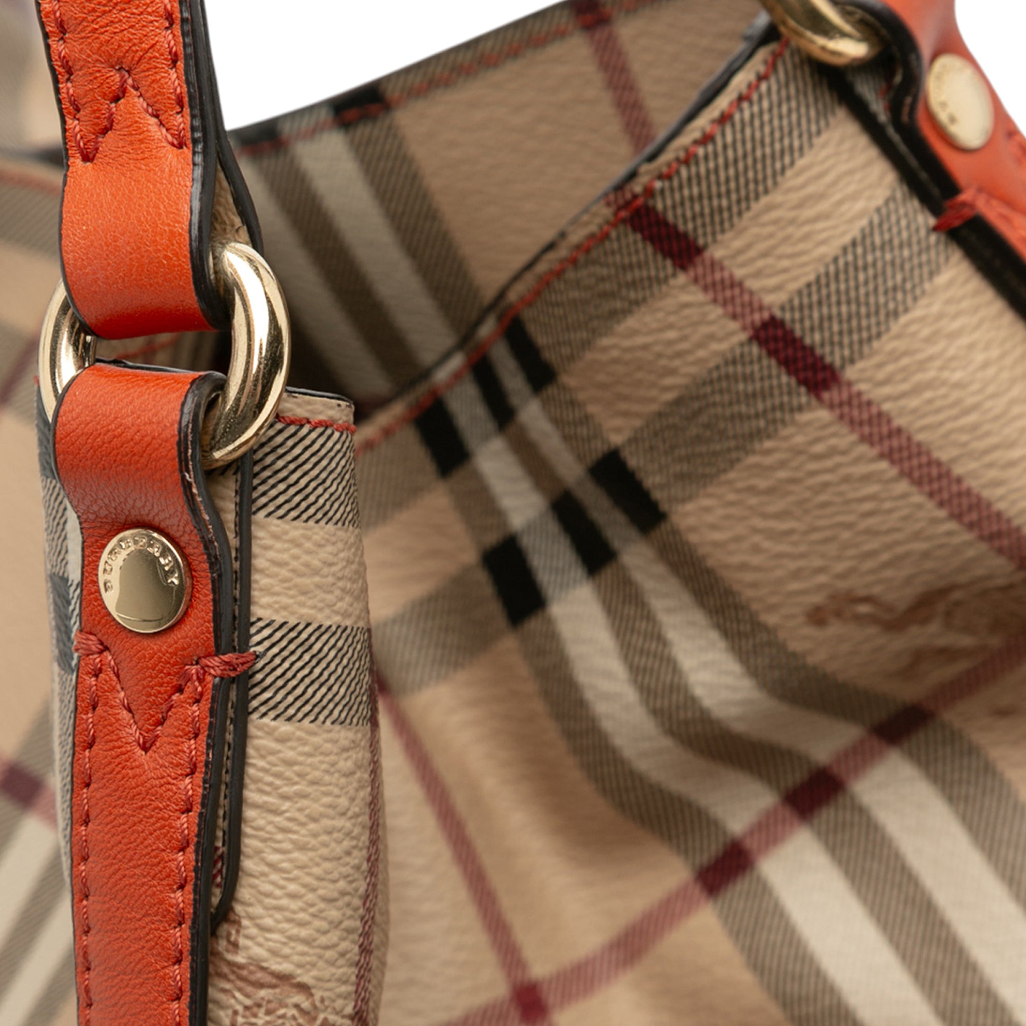 Small Leather Trimmed Haymarket Check Coated Canvas Canterbury Tote