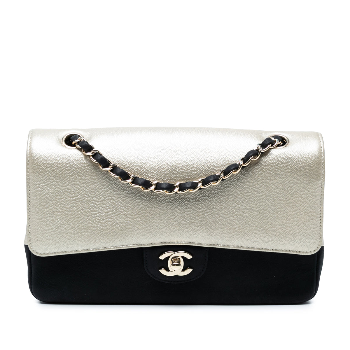 Medium Classic Bicolor Caviar Double Flap