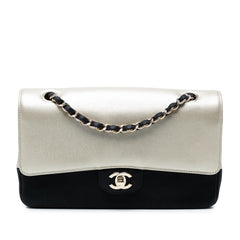 Medium Classic Bicolor Caviar Double Flap