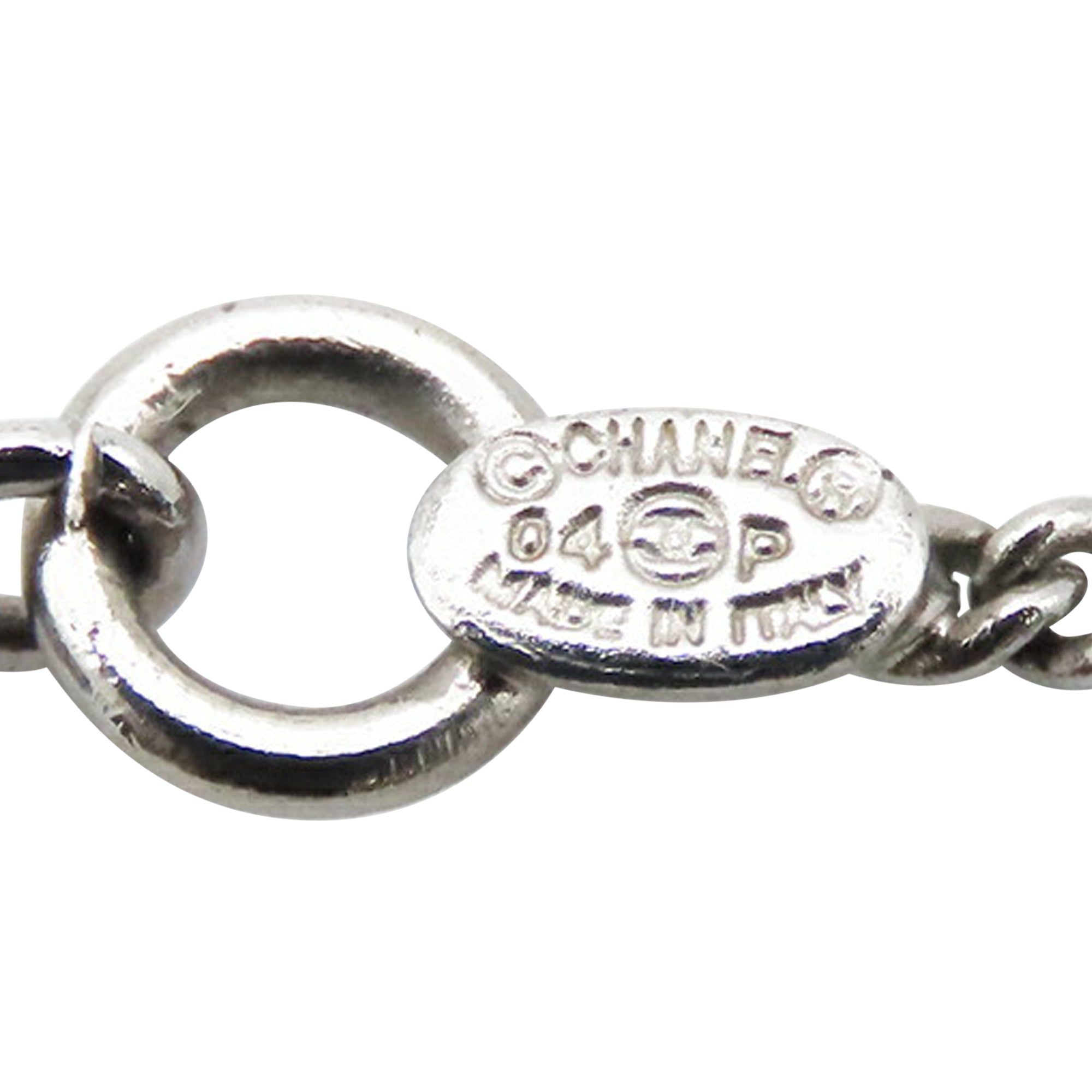 CC Silver Plated Enamel Heart and Clover Charm Pendant Necklace