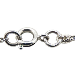 CC Silver Plated Enamel Heart and Clover Charm Pendant Necklace