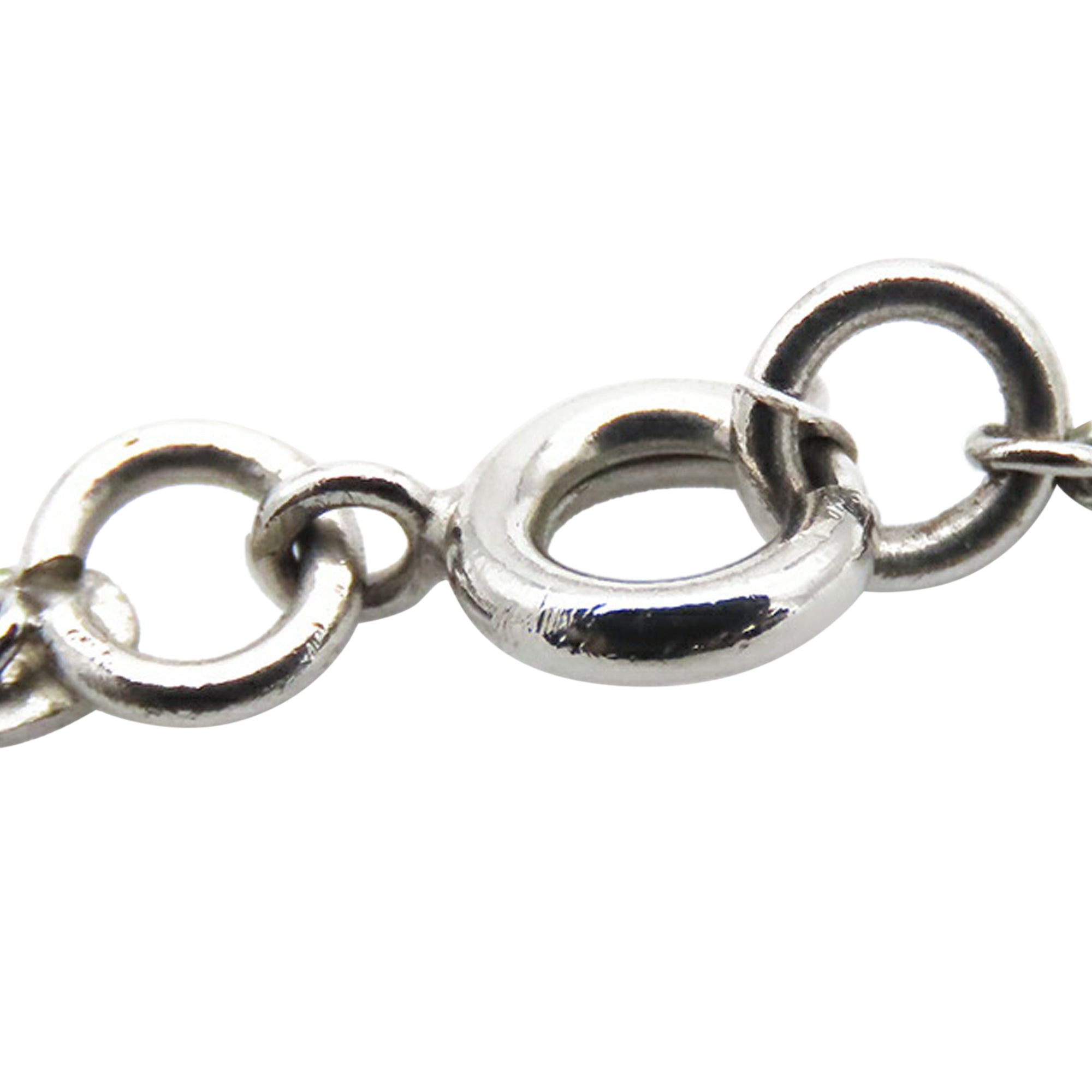 CC Silver Plated Enamel Heart and Clover Charm Pendant Necklace