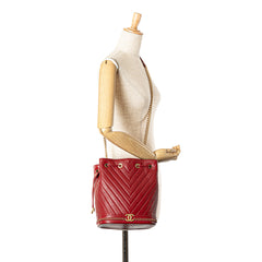 Paris Cosmopolite Medium Chevron Lambskin Bucket Bag