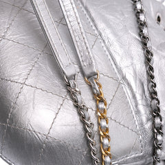 Small Quilted Metallic Aged Calfskin Gabrielle Bucket Bag