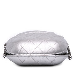 Small Quilted Metallic Aged Calfskin Gabrielle Bucket Bag