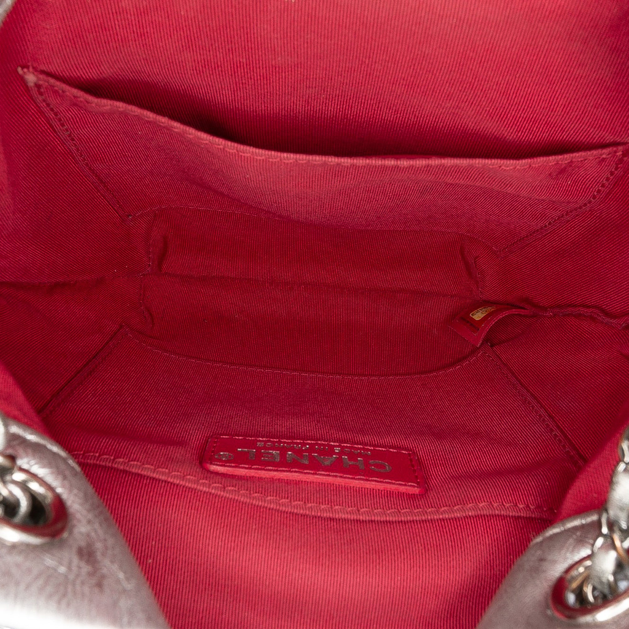 Small Quilted Metallic Aged Calfskin Gabrielle Bucket Bag