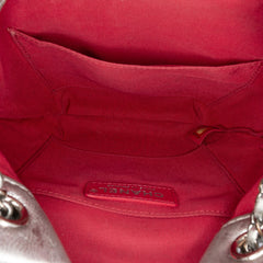 Small Quilted Metallic Aged Calfskin Gabrielle Bucket Bag