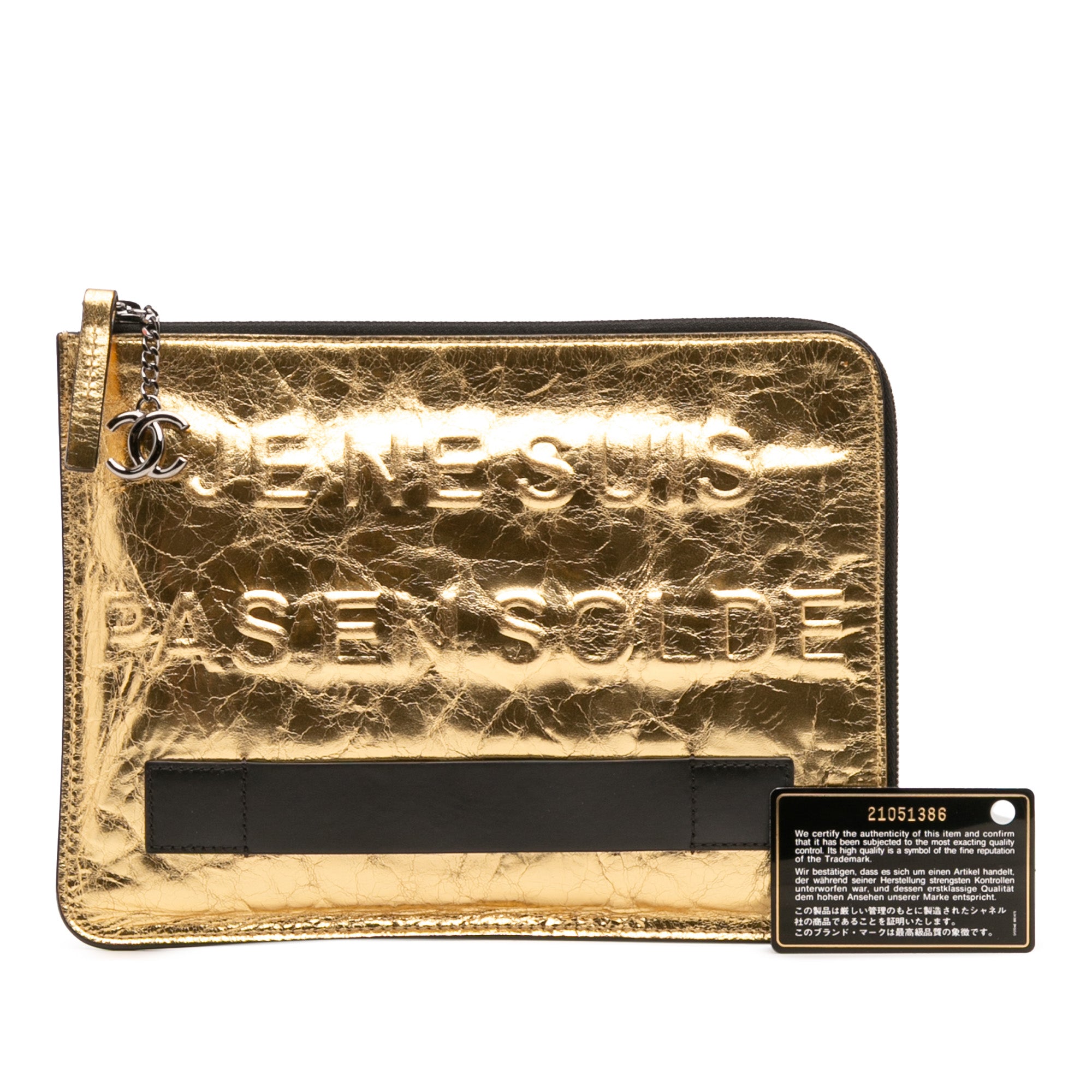 Metallic Lambskin Je Ne Suis Pas En Solde Clutch