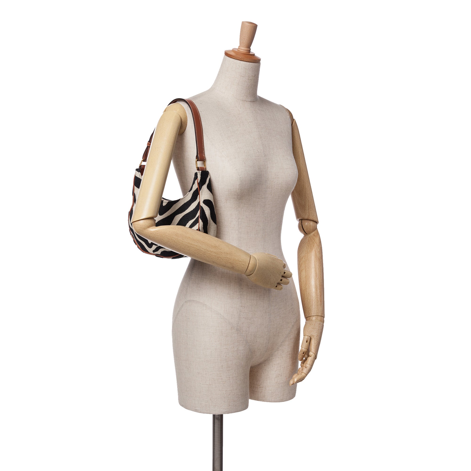 Zebra Print Canvas Ava Shoulder Bag