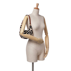 Zebra Print Canvas Ava Shoulder Bag